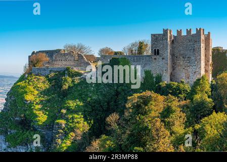 Das Castello di Venere in der historischen Stadt Erice in Sizilien Stockfoto