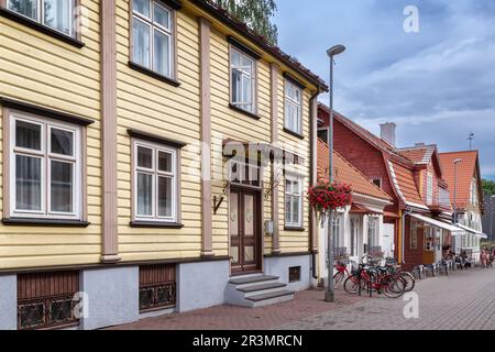 Straße in Pärnu, Estland Stockfoto