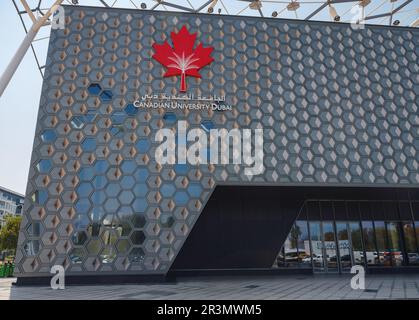 20. März 2023, Dubai, Vereinigte Arabische Emirate: Kanadische Universität in Dubai, internationales High Education Konzept, Dubai City Walk Stockfoto