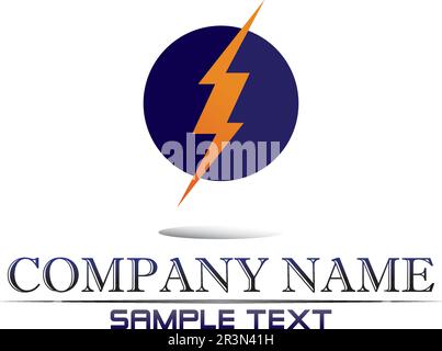 Blitzsymbol und Symbole für elektrische Vektoren Stock Vektor