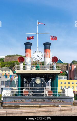 Dampfbrunnen, Old Harbour, St. Helier, Jersey, Kanalinseln Stockfoto