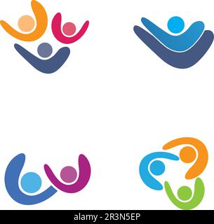 Gemeinschaft Menschen, Logos und Symbole Vorlage Stock Vektor