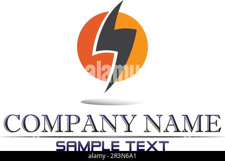 Blitzsymbol und Symbole für elektrische Vektoren Stock Vektor