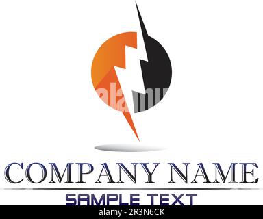 Blitzsymbol und Symbole für elektrische Vektoren Stock Vektor