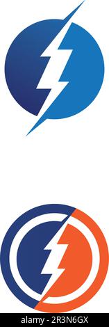 Blitzsymbol und Symbole für elektrische Vektoren Stock Vektor