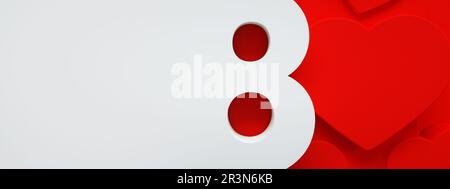 8. März 3D Panorama Stockfoto