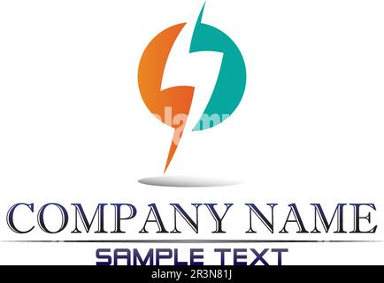 Blitzsymbol und Symbole für elektrische Vektoren Stock Vektor