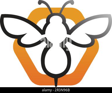 vector Bee Honey Honey Bee Logo schönes orange süß einzigartiges warmes Design Stock Vektor