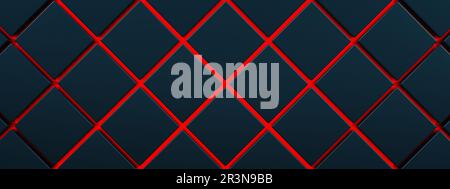 Schwarze Würfel auf rotem Boden Stockfoto