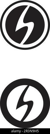 Blitzsymbol und Symbole für elektrische Vektoren Stock Vektor
