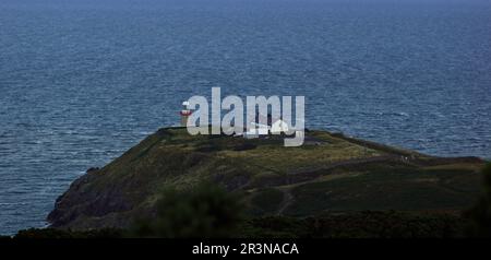 Sonnenuntergang auf dem Hügel des Howth Baily Leuchtturms Stockfoto