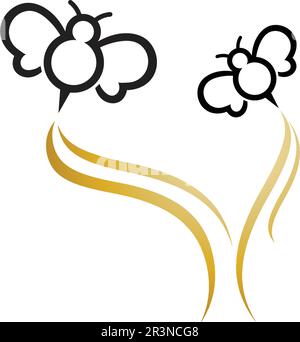 vector Bee Honey Honey Bee Logo schönes orange süß einzigartiges warmes Design Stock Vektor