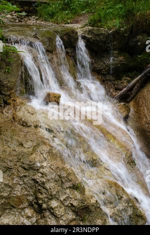 Wasserfall im Hoellschlucht Canyon, Nesselwang, Allgaeu Stockfoto