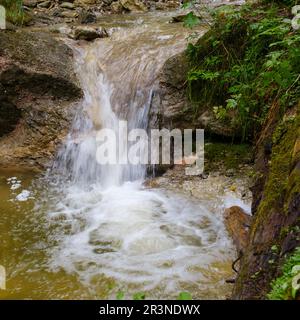 Wasserfall im Hoellschlucht Canyon, Nesselwang, Allgaeu Stockfoto