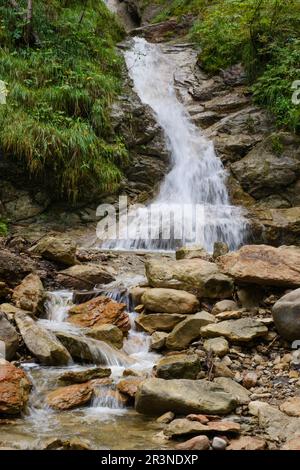 Wasserfall im Hoellschlucht Canyon, Nesselwang, Allgaeu Stockfoto