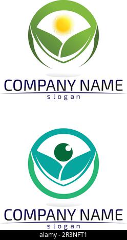 Baum Blatt Vektor Logo Design umweltfreundlich Konzept Stock Vektor