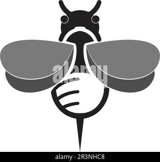 vector Bee Honey Honey Bee Logo schönes orange süß einzigartiges warmes Design Stock Vektor