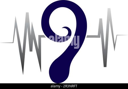 Ohr und Diagnose Gesundheit Logo desain und Vektor Stock Vektor