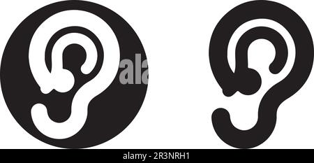 Ohr und Diagnose Gesundheit Logo desain und Vektor Stock Vektor