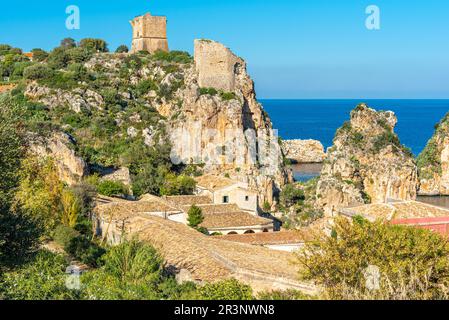 Die berühmte Tonnara von Scopello in Sizilien Stockfoto