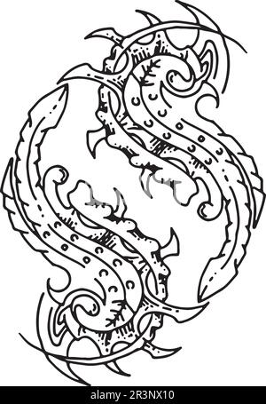 Tribal Tatto Collection Set Flamme tatoo Totem Vector Illustration Design Stock Vektor