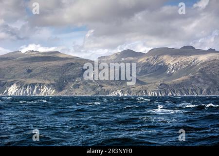 Patagonische Küstenlandschaft in Drake's Passage Stockfoto