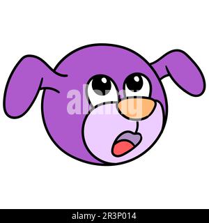 Der Kopf des Hundes sieht aus wie Kawaii. Bild des doodle-Symbols Stockfoto