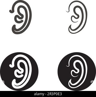 Ohr und Diagnose Gesundheit Logo desain und Vektor Stock Vektor