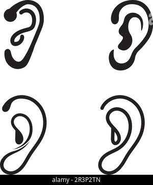 Ohr und Diagnose Gesundheit Logo desain und Vektor Stock Vektor