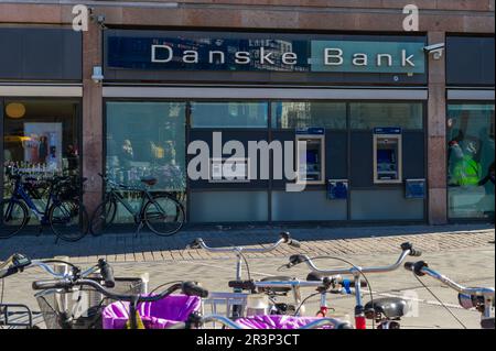 Vordere Höhe einer Zweigstelle der Danske Bank, Kopenhagen, Dänemark Stockfoto