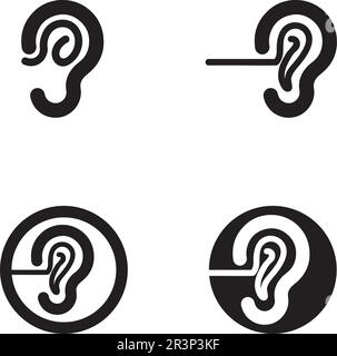 Ohr und Diagnose Gesundheit Logo desain und Vektor Stock Vektor
