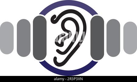 Ohr und Diagnose Gesundheit Logo desain und Vektor Stock Vektor