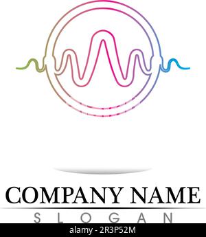Abbildung: Logo der SoundWave-Symbolvorlage für Vektorsymbole Stock Vektor