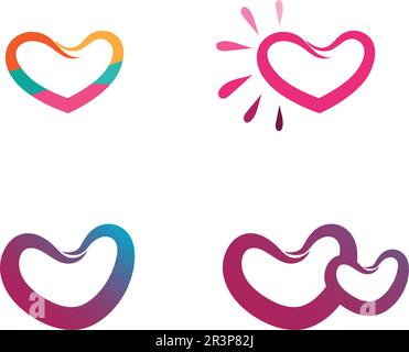 Love-Logo und valentinstag-Symbole Vector Template-Symbol-App Stock Vektor
