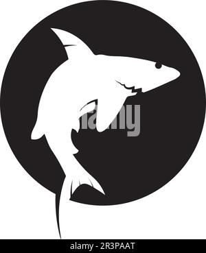 Vorlage für das Shark Logo und Design für Vektorfische wild lebender Meerestiere Stock Vektor