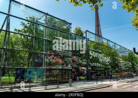 Eintritt zum Quai Branly Jacques Chirac Museum in Paris Stockfoto