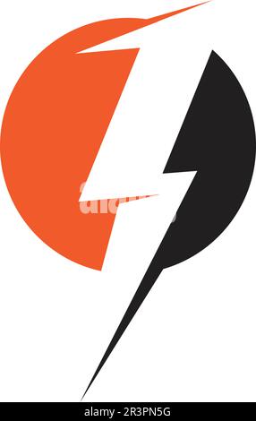 Blitzsymbol und Symbole für elektrische Vektoren Stock Vektor