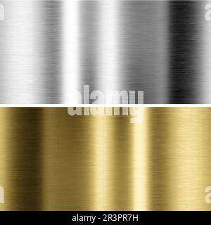 Genähte Strukturen aus Aluminium, Bronze und Messing. 3D Rendern Stockfoto