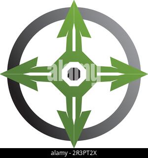 Vektor-Kompass-Zeichen und -Symbole Logo Stock Vektor