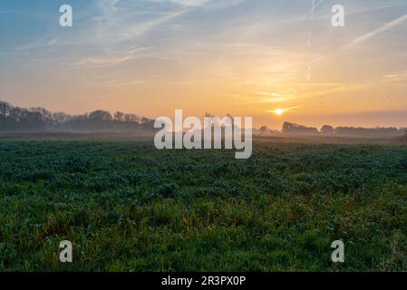 Hinter dem Deich des Badeorts Norddeich im Nordwesten von Ostfriesien Stockfoto