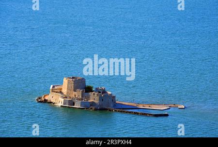 Burg Bourtzi, Griechenland, Peloponnes, Argolis, Nafplio Stockfoto