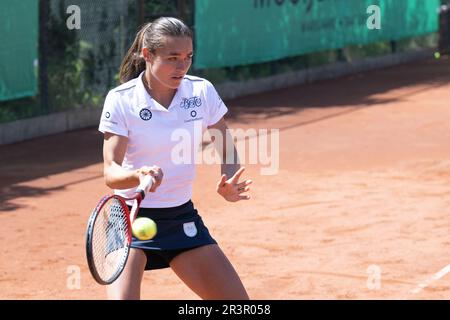 Zandvoort, Niederlande. 24. Mai 2023. ZANDVOORT, NIEDERLANDE - MAI 24: Jasmijn Gimbrére von Baarn Lead Healthcare in Aktion während des Eredivisie Tennis Match zwischen T.C. Zandvoort und Baarn 1 im Tennispark De Glee am 24. Mai 2023 in Zandvoort, Niederlande (Foto von Kees Kuijt/Orange Pictures) Guthaben: Orange Pics BV/Alamy Live News Stockfoto