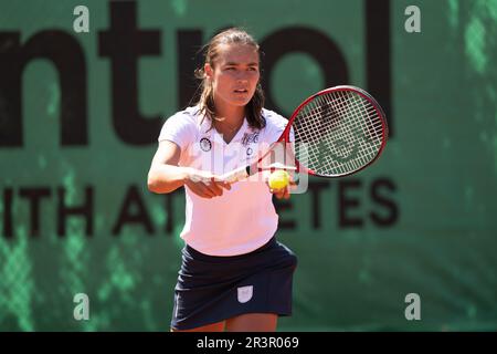 Zandvoort, Niederlande. 24. Mai 2023. ZANDVOORT, NIEDERLANDE - MAI 24: Jasmijn Gimbrére von Baarn Lead Healthcare in Aktion während des Eredivisie Tennis Match zwischen T.C. Zandvoort und Baarn 1 im Tennispark De Glee am 24. Mai 2023 in Zandvoort, Niederlande (Foto von Kees Kuijt/Orange Pictures) Guthaben: Orange Pics BV/Alamy Live News Stockfoto