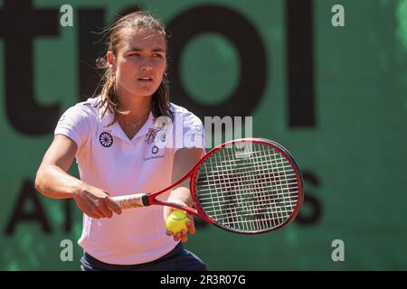 Zandvoort, Niederlande. 24. Mai 2023. ZANDVOORT, NIEDERLANDE - MAI 24: Jasmijn Gimbrére von Baarn Lead Healthcare in Aktion während des Eredivisie Tennis Match zwischen T.C. Zandvoort und Baarn 1 im Tennispark De Glee am 24. Mai 2023 in Zandvoort, Niederlande (Foto von Kees Kuijt/Orange Pictures) Guthaben: Orange Pics BV/Alamy Live News Stockfoto