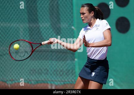 Zandvoort, Niederlande. 24. Mai 2023. ZANDVOORT, NIEDERLANDE - MAI 24: Jasmijn Gimbrére von Baarn Lead Healthcare in Aktion während des Eredivisie Tennis Match zwischen T.C. Zandvoort und Baarn 1 im Tennispark De Glee am 24. Mai 2023 in Zandvoort, Niederlande (Foto von Kees Kuijt/Orange Pictures) Guthaben: Orange Pics BV/Alamy Live News Stockfoto