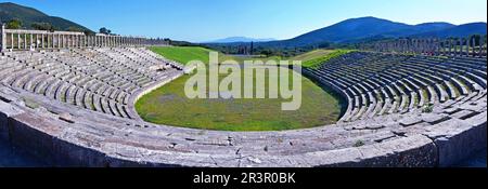 Antikes Stadion in Messene, Griechenland, Peloponnes, Messenia, Messene Stockfoto