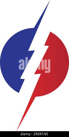Blitzsymbol und Symbole für elektrische Vektoren Stock Vektor