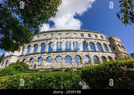 anfiteatro de Pula, Pula, Peninsula de Istria, Croacia, europa. Stockfoto