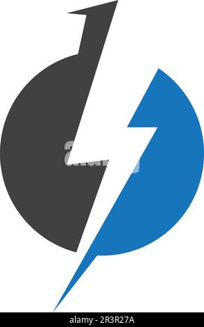 Blitzsymbol und Symbole für elektrische Vektoren Stock Vektor
