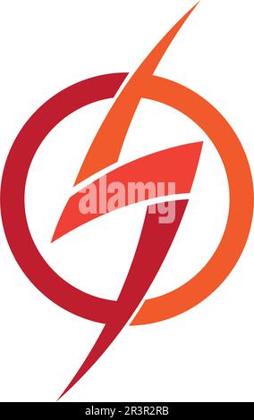 Blitzsymbol und Symbole für elektrische Vektoren Stock Vektor